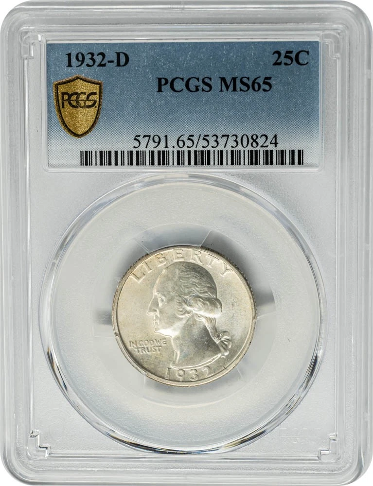 1932-D Washington Quarter 25c MS65 PCGS Secure 951031-32