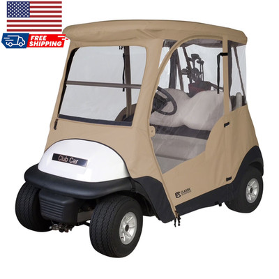 Fairway 2-Person Club Car Precedent Golf Cart Cover and Enclosure - Sand