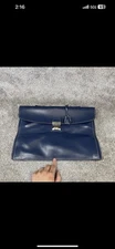 E.Marinella Napoli Slim Clutch Pebbled Leather Locked Flap Bifold