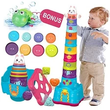 LTKFFFdp Baby Stacking Toys for Toddler 1-3, Nesting Cup Shape Sorter for 