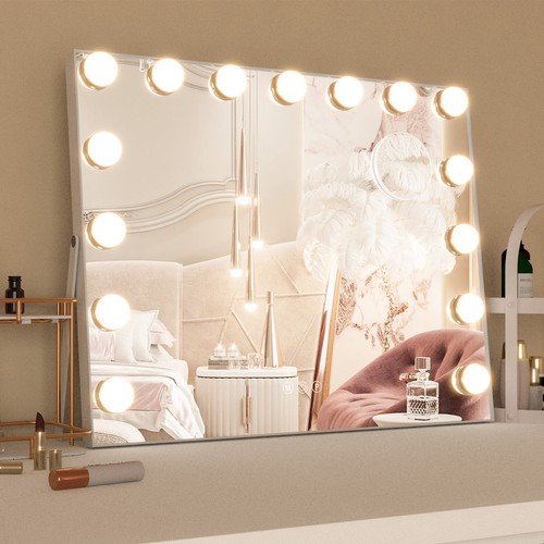 Hollywood Vanity Mirror with Lights 15 LED Bulbs 3 Color Modes USB Touch