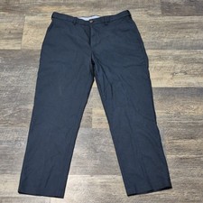 Haggar Classic Fit No Iron Twill Navy Dress Pants Men's Straight Leg Button