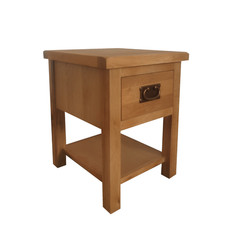 Oak Lamp Table Unit – Oakcroft Rustic Side Table Small Unit Assembled