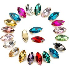 Navette sew on rhinestone 50pcs horse eyes sew on claw rhinestone 7x15