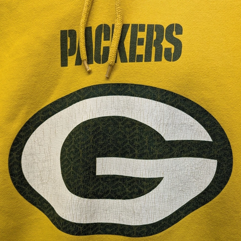Sudadera con capucha de fútbol americano de la NFL amarilla XL amarilla XL de colección Majestic Green Bay Packers Foto 2 de 4