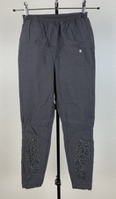 TREDY Damen Gr. 38 Stretch Hose Leggings grau mit Spitze & Strass Stoffhose 002