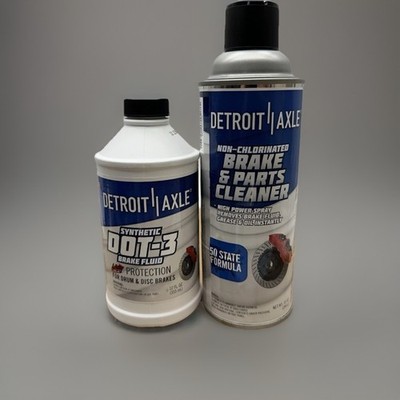 12oz Synthetic Dot-3 Brake Fluid and 10oz Non Chlorinated Brake Cleaner Bottle