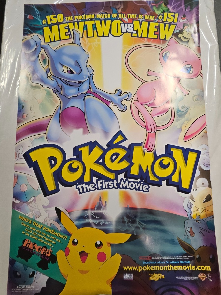 New Original Pokemon Mewtwo VS Mew 1999 Scorpio First Movie Poster