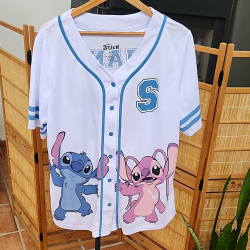 Disney Lilo & Stitch Stitch Ohana Button-Front Jersey Shirt Unisex Adult 2X