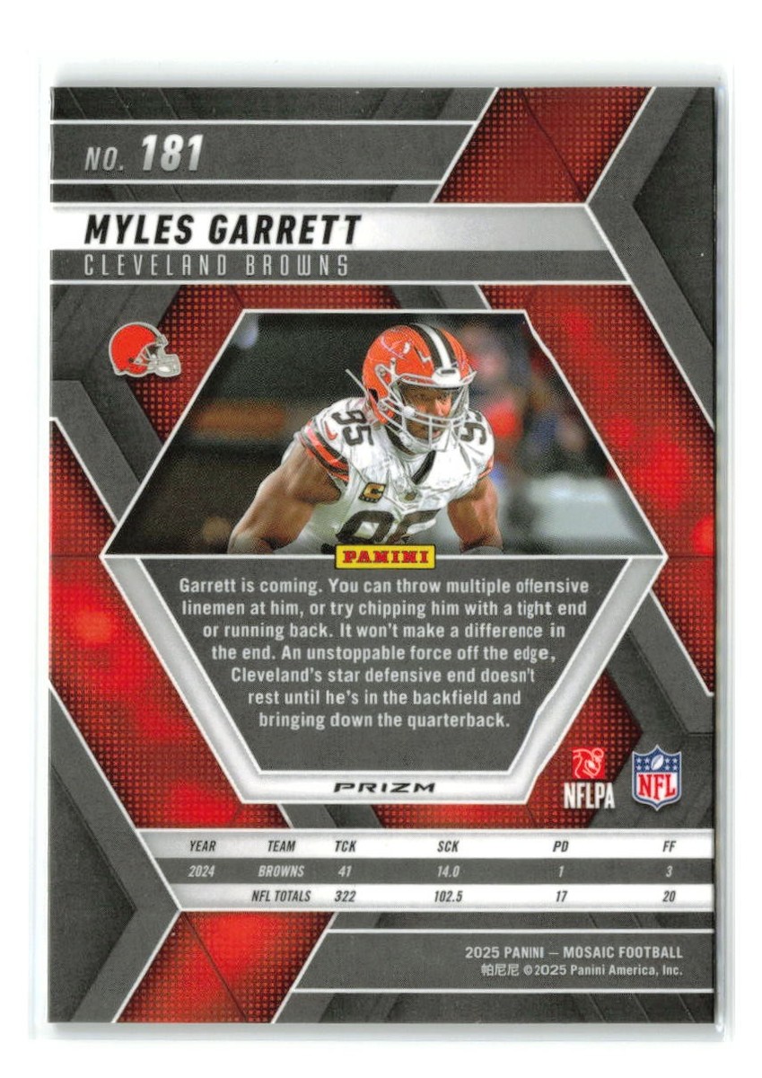 Myles Garrett - 2025 Panini Mosaic #181 Scope Purple - Cleveland