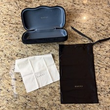 GUCCI Case Hard Shell Eyeglasses Sunglasses Velvet Case LARGE Black