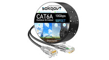 Cat6A Ethernet Cable Slim 100Ft Outdoor Indoor, 28AWG Pure Copper Cat6 Internet