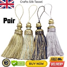Pair of Silk Tassels Fringe Sewing Curtains Tie Backs Holdbacks Trim Key Tassels