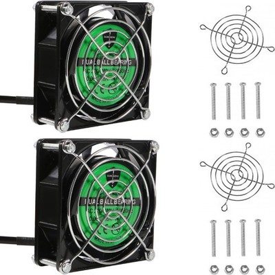 2pcs Computer Fan with AC Plug, 120mm x 25mm EC Axial 110V 115V 120V... 