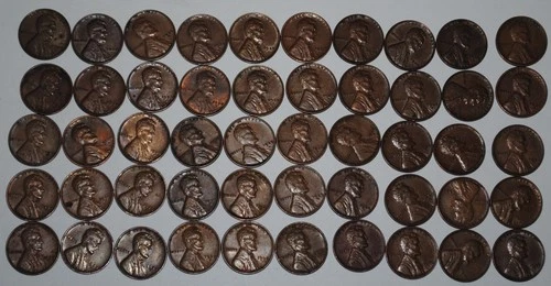 VF-EF 1939 D Lincoln Wheat Cent roll