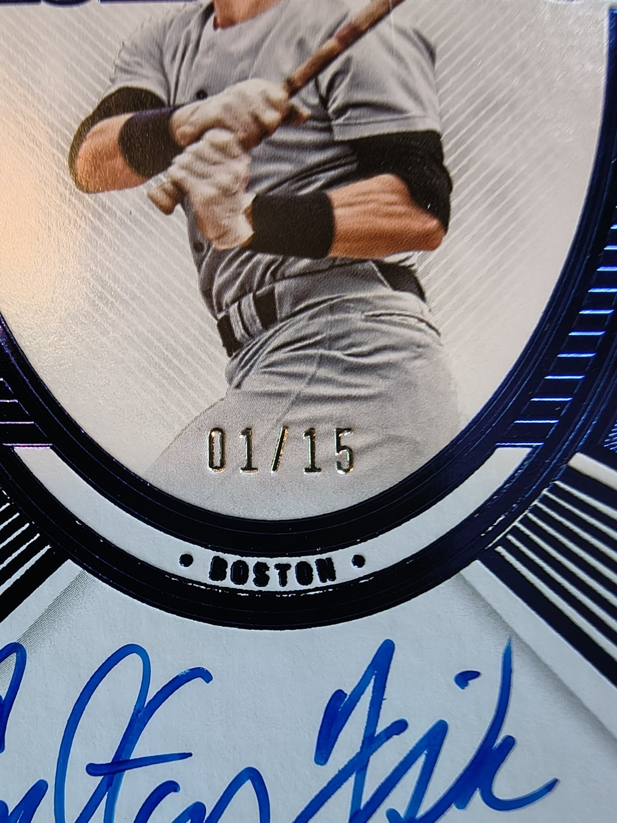 2023 Panini Flawless 1/15 BLUE AUTO CARLTON FISK Boston SSP LC5 view 7