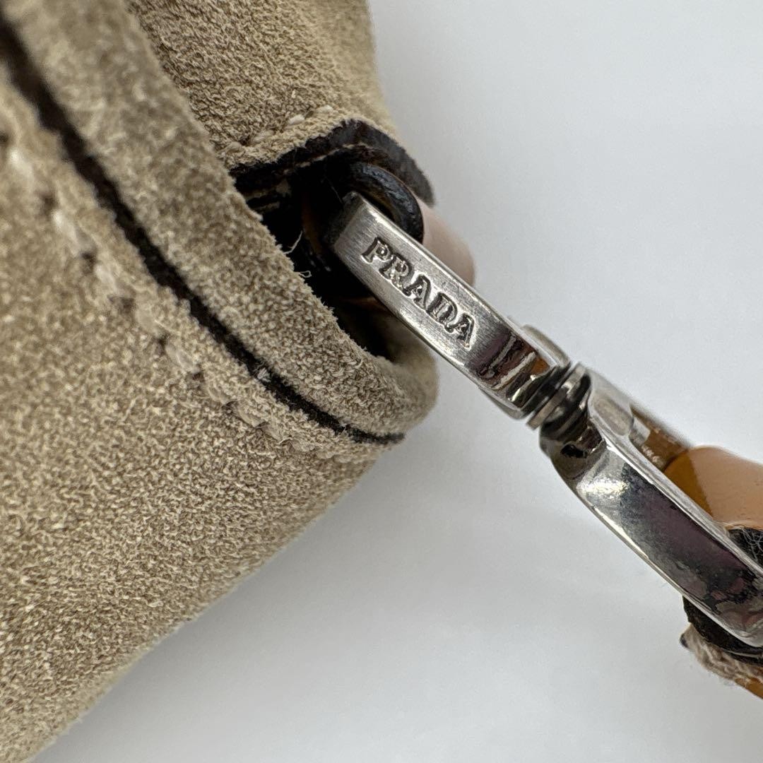 PRADA Shoulder Bag Purse Logo Suede Leather Authentic thumbnail 8