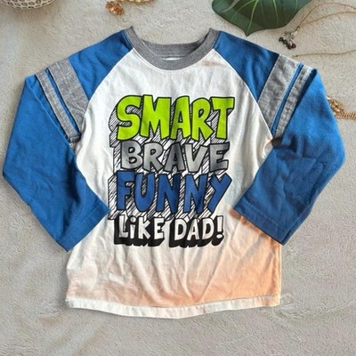 Garanimals Boys 4T Long Sleeve Graphic T-Shirt Crew Neck White Blue