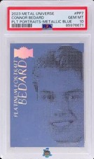 2023 Upper Deck Metal Universe Connor Bedard Platinum Portrait Metallic Blue ...