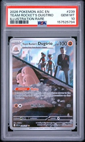 Team Rocket's Dugtrio 239/217 Ascended Heroes PSA 10