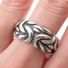 925 Sterling Silver Vintage Byzantine Oxidized Band Ring Size 9.75