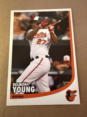 Delmon Young Baltimore Orioles Team Issued Postcard Sized Photo 