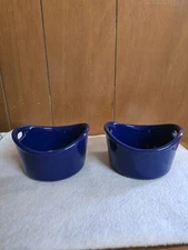 Rachael Ray Blue 10 Oz Stoneware Ramekin Baking Dishes Set of 2 Double Handle