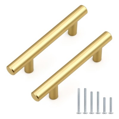 Probrico 30-Pack Gold Kitchen Cabinet Handles 3'' T-Bar Polished Stainless Steel