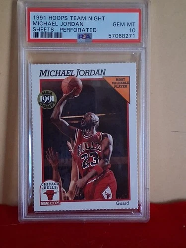 1991 HoopsTeam Night-Perforated Sheets -Michael Jordan PSA 10