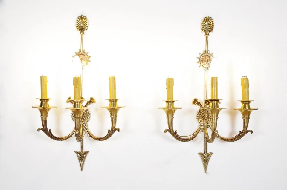 Par de apliques de pared estilo Imperio Foto 2 de 4