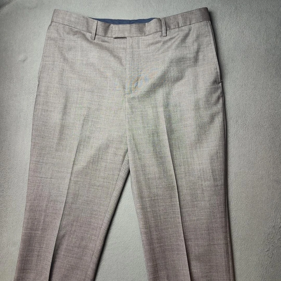 Banana Republic Pants Mens 36x30 Gray Slim Fit Italian Wool Marzotto Dress Lined - Image 2 of 4