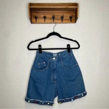 True Blue  Vintage Blue Jean Mom shorts 7/8