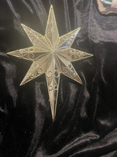 Large Gold Star Christmas Tree Ornament 8x6 Plastic