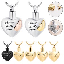 Angel Wings Urn Necklace Heart Memorial Urn Pendant Ashes Holder for Human Ashes