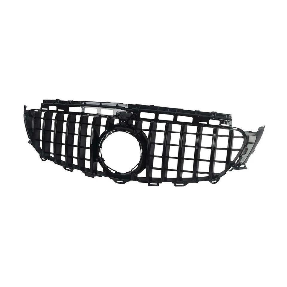 Gloss Black GT R Grille W/ Camera Hole For Mercedes Benz W213 E-CLASS 2016-2020 - Imagem 2 de 4