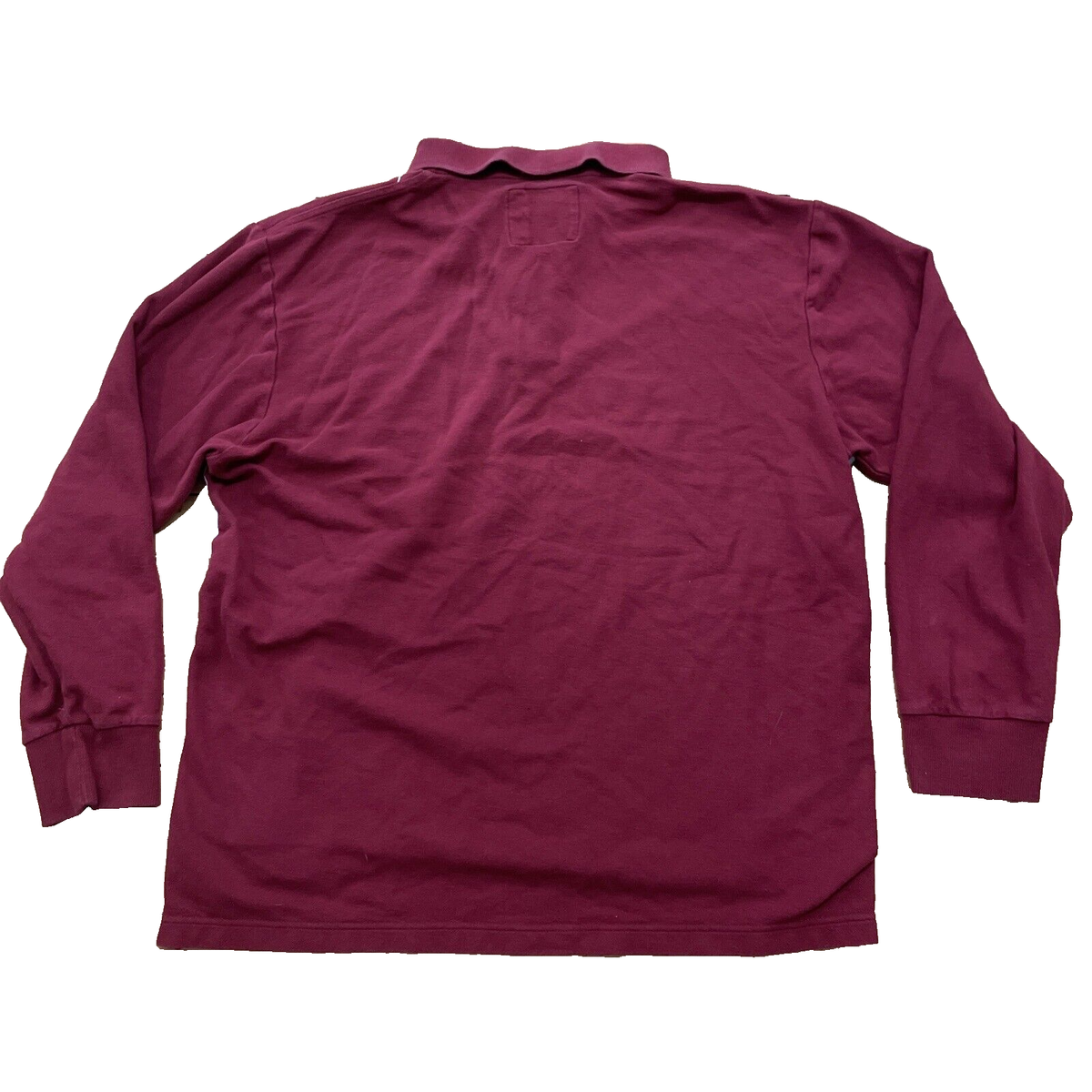 OLD NAVY Rugby Shirt Mens XL Cut & Sew Diamond Argyle Red