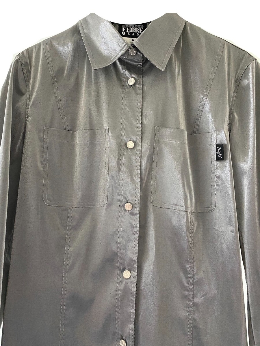 トップス GIANFRANCO FERRE(FERRE JEANS) s/s shirt Gianfranco Ferre Jeans Vintage Grey Shirt Size S | eBay