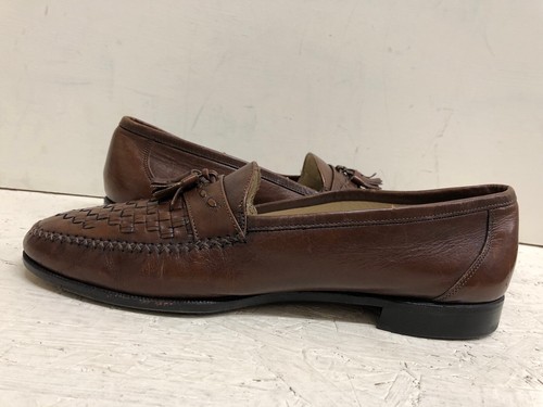 Florsheim Men Brown Leather Tassel Weaved Loafers Model 30153 size US 12 - Picture 4 of 12