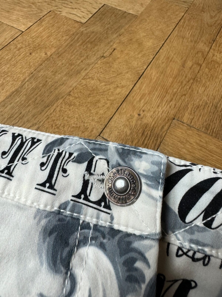 John Galliano Rare Gazette Newspaper Print Jeans | eBay