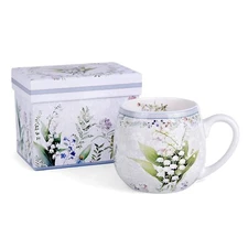 Lily of the Valley Bone China Mug Porcelain Cup Coffee Tea Mug Jumbo Mug 14.5 oz