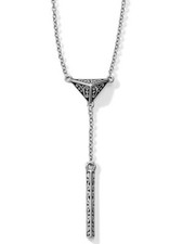 NWT Brighton ASTRID Y Necklace Drop Dangle Scrolled Silver Bar MSRP 48