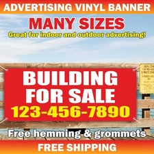 BUILDING FOR SALE Advertising Banner Vinyl Mesh Sign rental space custom number