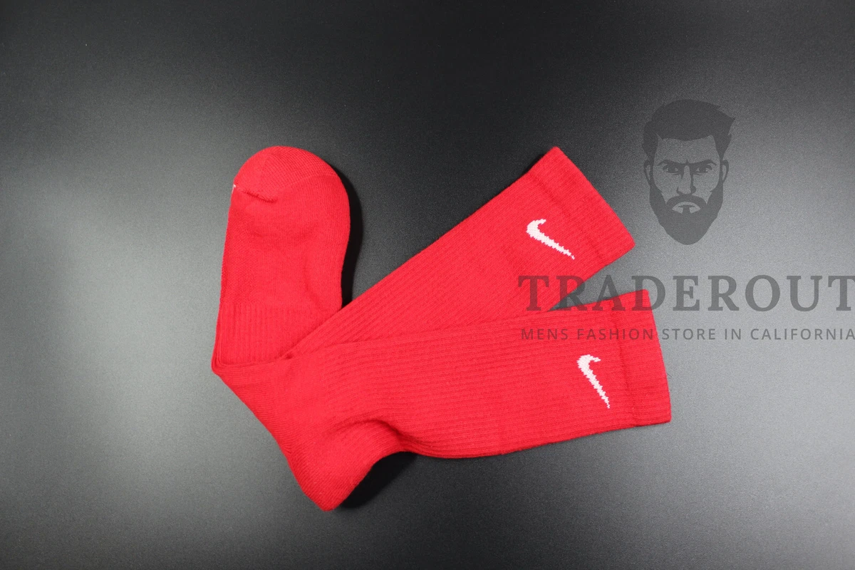 Nike Men red color cushioned logo crew socks size L (Men 8-12)