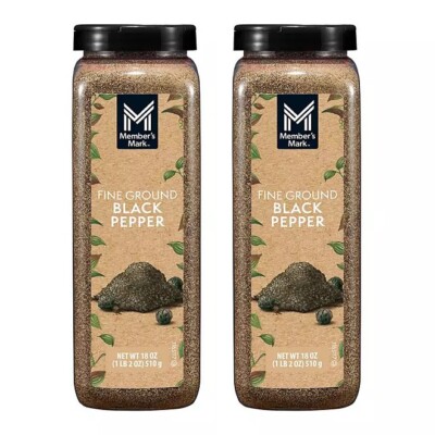 Member's Mark Fine Ground Black Pepper, pack of 2, 18 oz,