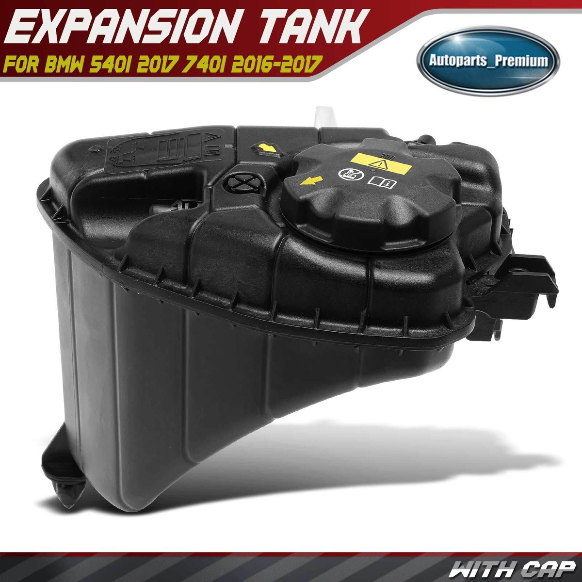 Engine Coolant Reservoir Tank w/ Cap for BMW 540i 2017 740i 2016 