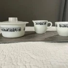 Vintage Pyrex Old Town Blue Onion Coffee/Tea Serving Set Of  4