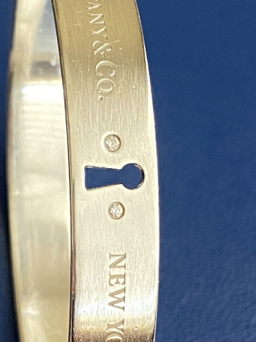 Tiffany & Co New York Sterling Silver 925 With 2 Diamonds Tiffany & Co New York Sterling Silver 925 With 2 Diamonds