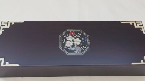 Korean Traditional Najeon Lacquer Jewelry Box Pencil Case Plum - Picture 2 of 10