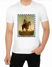 Apsaroke horse Chief Native American Indian Art  T shirt Art Vintage Print