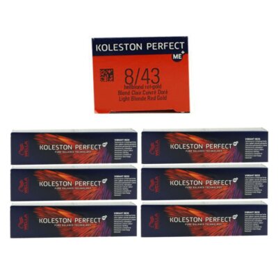 Wella Koleston Vibrant Reds 6 x 60 ml 8/43 hellblond rot gold Set